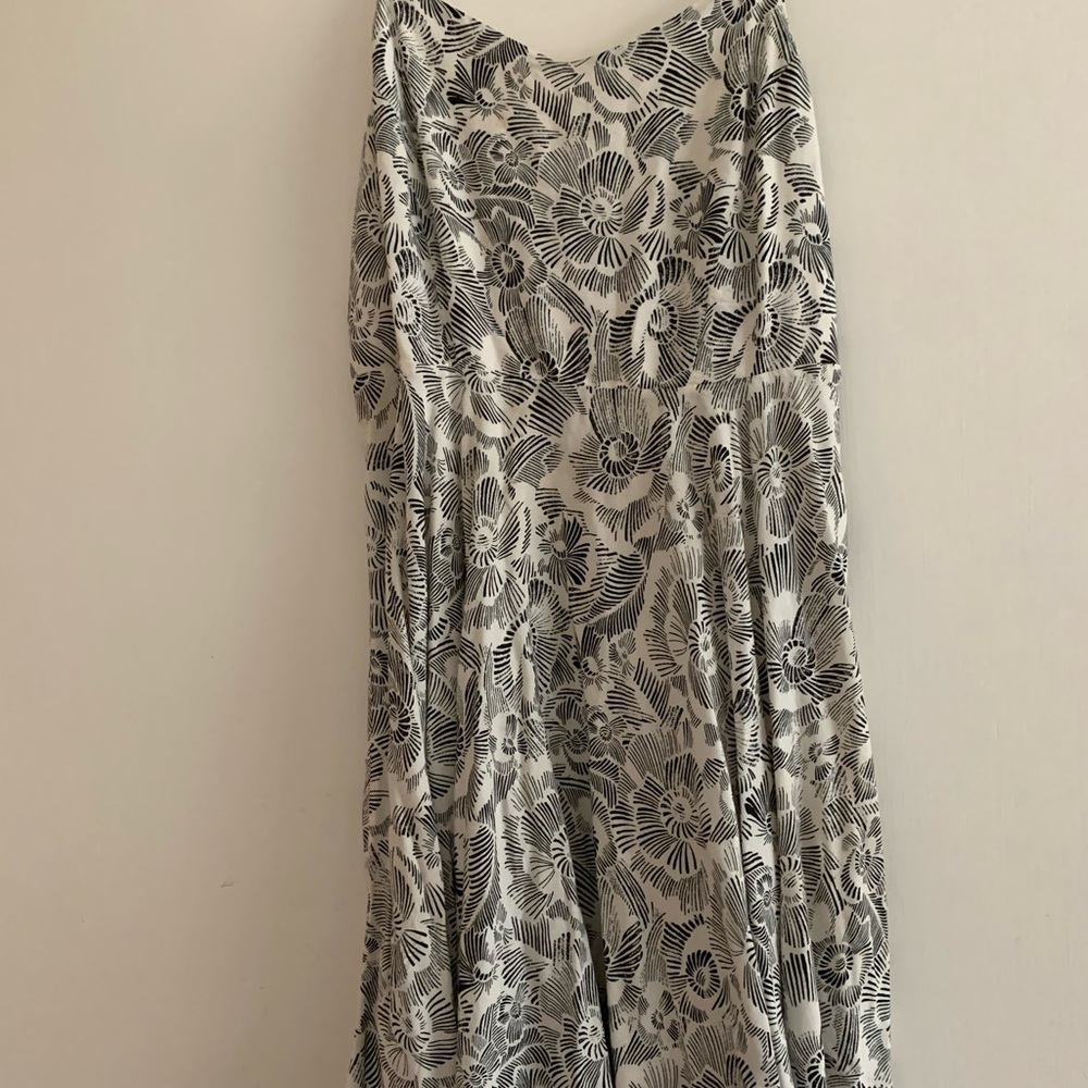Floral Black and White Women's Dress